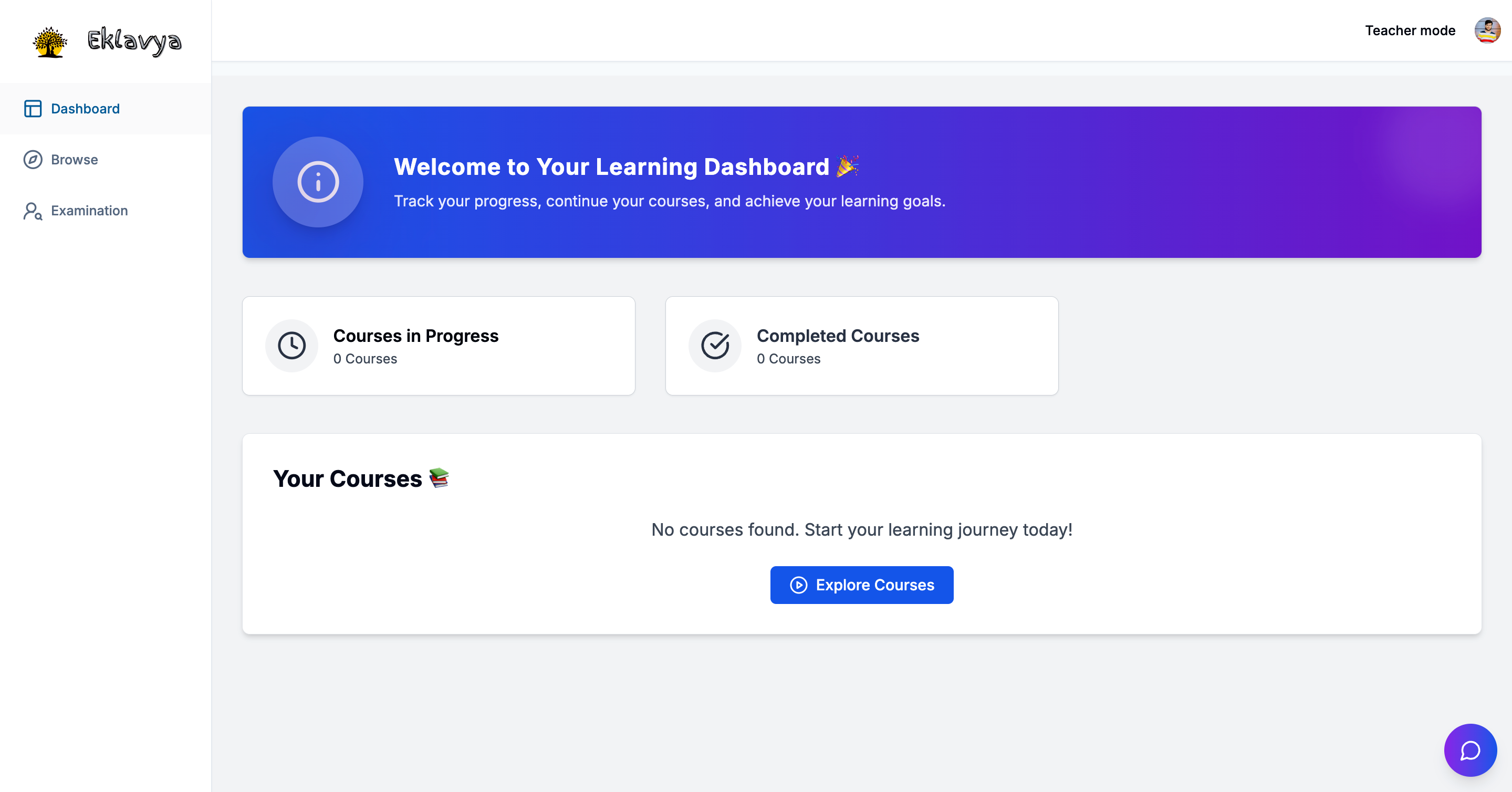Screenshot of EkLavya-AI-LMS website